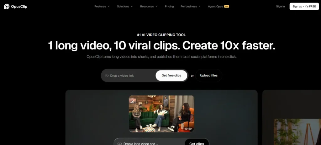 Opus Clip – Best for Shorts & Reels