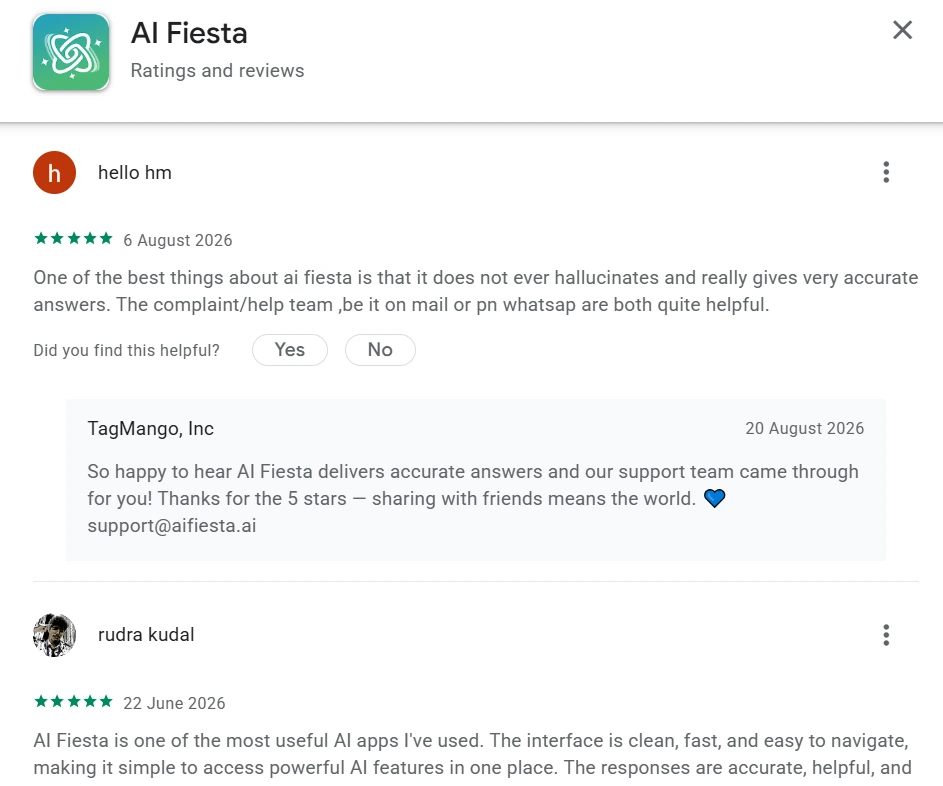Real Users Feedback